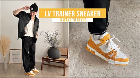 lv trainer sneaker on feet